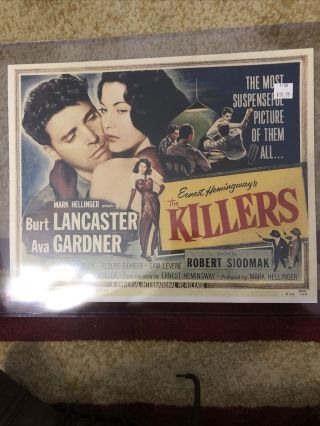 1956 Ernest Hemmingway’s The Killers Lobby Card Movie Poster 1