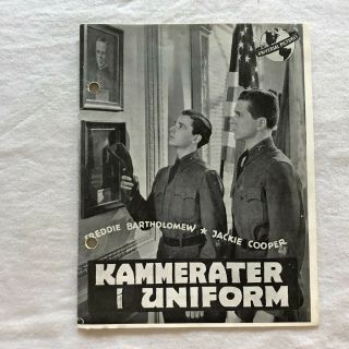 The Spirit Of Culver Jackie Cooper Freddie Bartholomew 1939 Danish Movie Program