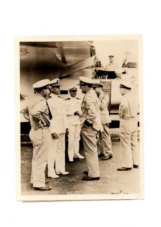 Wwii Admiral A B Cooke & Capt R A Spruance Air Patrol 1940 Vtg Press Photo Y35