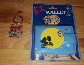Vintage Blue Et Wallet 1982 E.  T.  Universal Studios Elliot Flying Bicycle Moon