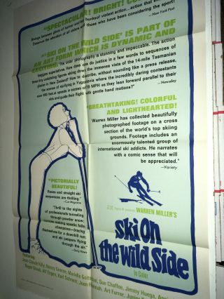 Ski On The Wild Side Orig Movie Poster 1967 Warren Miller Skiing Winter Sports