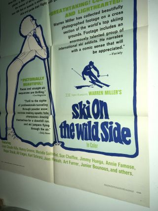 SKI ON THE WILD SIDE Orig Movie Poster 1967 Warren Miller Skiing Winter Sports 3