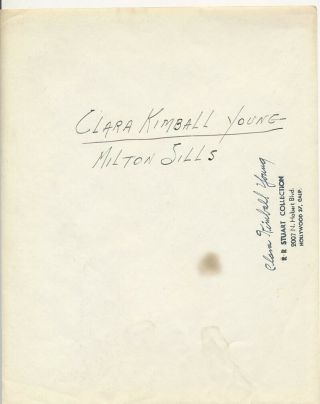 CLARA KIMBALL YOUNG MILTON SILLS Vintage 1920s Silent Film Photo 2