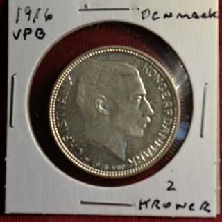 1916 Vpb Denmark 2 Kroner,  Silver - Christian X.  Bu