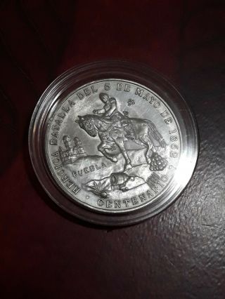 Batalla de Puebla 5 de Mayo 1862 1962 Mexico Silver Medal Centenario 3