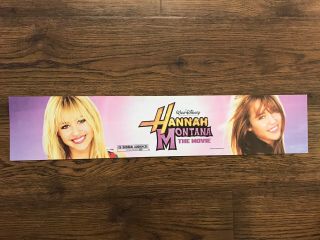 Hannah Montana The Movie Miley Cyrus 5 " X 25 " Movie Theater Mylar Poster 5x25