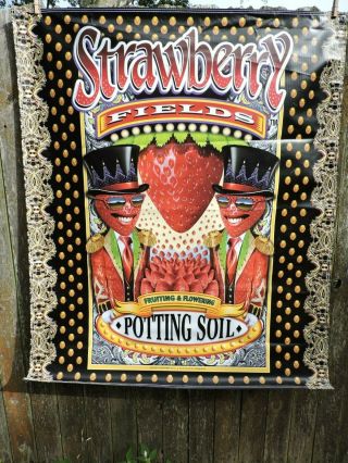 Strawberry Fields Foxfarm Vinyl Advertising Poster 48 " X 40 " 1 Sided
