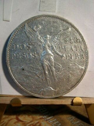 1921 Mexico 2 Peso,  Centennial Of Independence,  Xf / Au,  Circulated,  Photo 