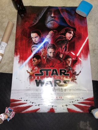 Star Wars The Last Jedi Movie Poster 2 Sided Final 27x40 Episode Viii