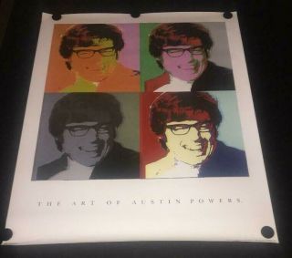 Rare 1999 Austin Powers The Art Of Austin Powers Promotional Poster