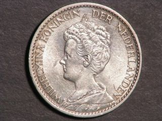 Netherlands 1914 1 Gulden Silver Au - Unc