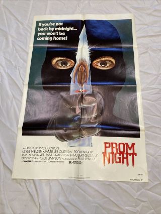 Prom Night Orig 1980 27x41 One Sheet Movie Poster Jamie Lee Curtis/serial Killer