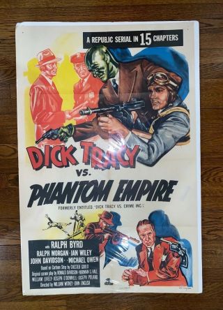 1941 Dick Tracy Vs.  Phantom Empire Movie Poster One Sheet Ralph Byrd Aa N351 Pa