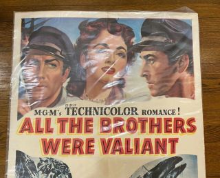 1953 ALL BROTHERS WERE VALIANT MOVIE POSTER Robert Taylor ONE SHEET AA N179 PA 2
