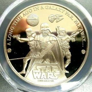 PCGS PR69DCAM Gold Shield - Cook Islands 2005 Star Wars $1 Almost Perfect Proof 2