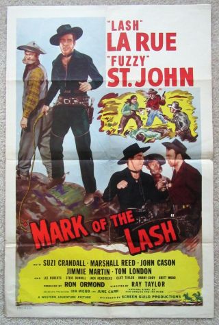 Mark Of The Lash 1948 1sht Movie Poster Fld Lash La Rue Vg