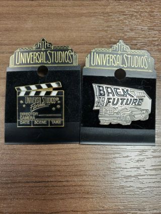 Universal Studios Back To The Future And Director Cut Pins.  Vintage Collectible