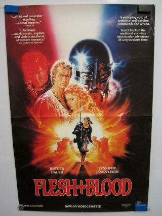 Flesh And Blood Jennifer Jason Leigh Vintage Home Video Movie Poster
