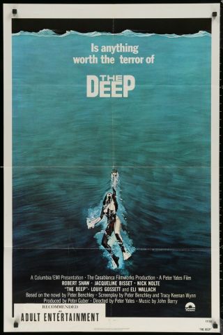 The Deep Jaqueline Bissett 1977 One Sheet Movie Poster 27 X 41 Authentic