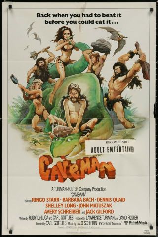 Caveman Ringo Starr Barbara Bach 1981 1 One Sheet Movie Poster 27 X 41 Authentic
