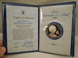 1976 Queen Elizabeth Ii Official Bicentennial Visit Sterling Silver Medal 750 G
