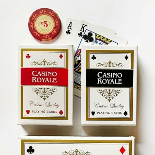 Casino Royale James Bond Playing Cards 2 Decks Casino Quality,  Red & Black, 2