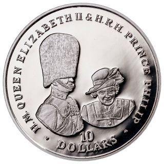 British Vi 2017 1 Oz Silver Queen Elizabeth Ii & Phillip Buckingham Proof Coin