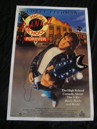 Rock N Roll High School Forever Movie Poster Corey Feldman 1990 Video P