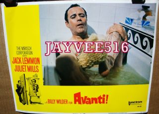 Jack Lemmon " Avanti " 1972 Lobby Card Bath Tub Vintage Orig Still Photo Beefcake