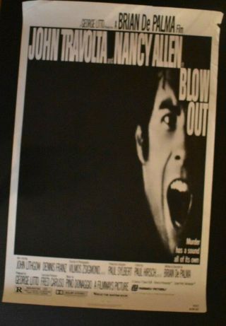 Blow Out Vintage One Sheet Rolled Movie Poster John Travolta Depalma