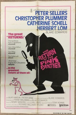 Peter Sellers Return Of The Pink Panther 1975 1 Sheet 27x41 Org Movie Poster 104