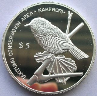 Cook 1999 Takitumu Conservation 5 Dollars Silver Coins,  Proof