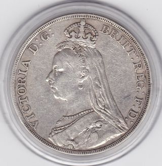 1890 Queen Victoria Large Crown / Five Shilling Coin