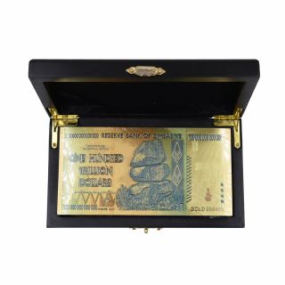50pcs 100 Trillion Dollar Zimbabwe 24k Gold Foil Banknote For Christmas