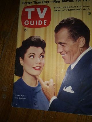 Tv Guide Feb.  4 - 10 1956 Ed Sullivan And And Judy Tyler On The Cover
