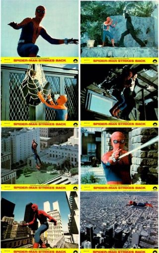 Spider - Man Strikes Back Lobby Cards (1978) Complete Set Of 8