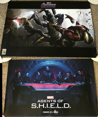 Sdcc Comic Con 2019 Marvel Avengers Endgame Agents Of Shield - Set Of 2 Posters