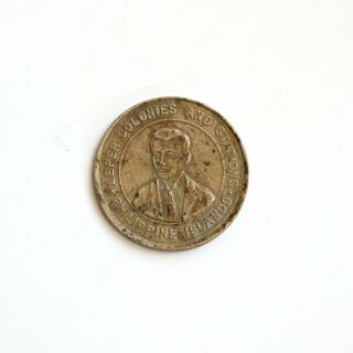 1930 Philippines 10 Centavos Leper Coin