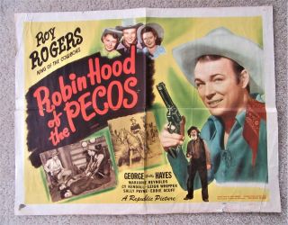 Robin Hood Of The Pecos R49 Hlf Sht Movie Poster Fld Roy Rogers Vg