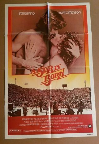 A Star Is Born 1976 27x41 1 - Sheet Movie Poster Striesand,  Kristofferson 77/3 - 2