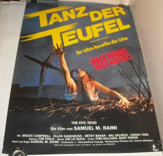 Rolled The Evil Dead German Movie Poster Horror Bruce Campbell Sam Raimi Film