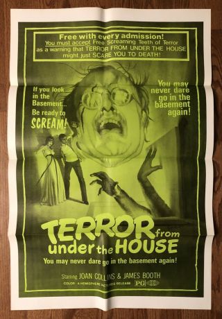 Terror From Under The House Vintage 27x41 " Movie Poster 70s Rape Revenge Horror