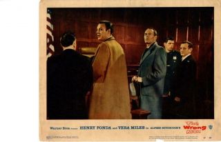 The Wrong Man 1957 Release Lobby Card Hitchcock Henry Fonda