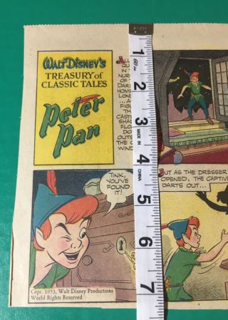1953 Walt Disney’s PETER PAN comic & movie print ad COLORFUL 7x11”&7x14.  5” 2