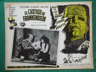 The Evil Of Frankenstein Horror Hammer Monster Peter Cushing Mexican Lobby Card