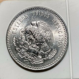 1947 Mo Mexico 5 Pesos Silver 30 Gramos Ley.  900 Cinco Pesos Bu Uncirculated