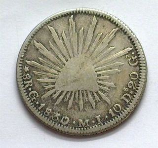 Mexico 1830 - Gomj Silver 8 Reales Fine