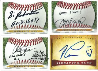 " Duck Dynasty " Star Si Robertson Signed Signature Card " Baseball "