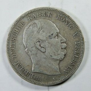 1875 A German States - 5 Mark -.  900 Silver - Kingdom Of Prussia - Wilhelm I