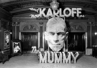 8x10 Print Boris Karloff The Mummy Lobby Standee Kentucky Theatre 1932 2310